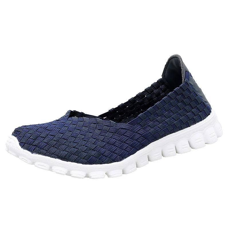 Stylish Woven Slip-On Sneakers for Everyday Comfort-Navy Blue-5