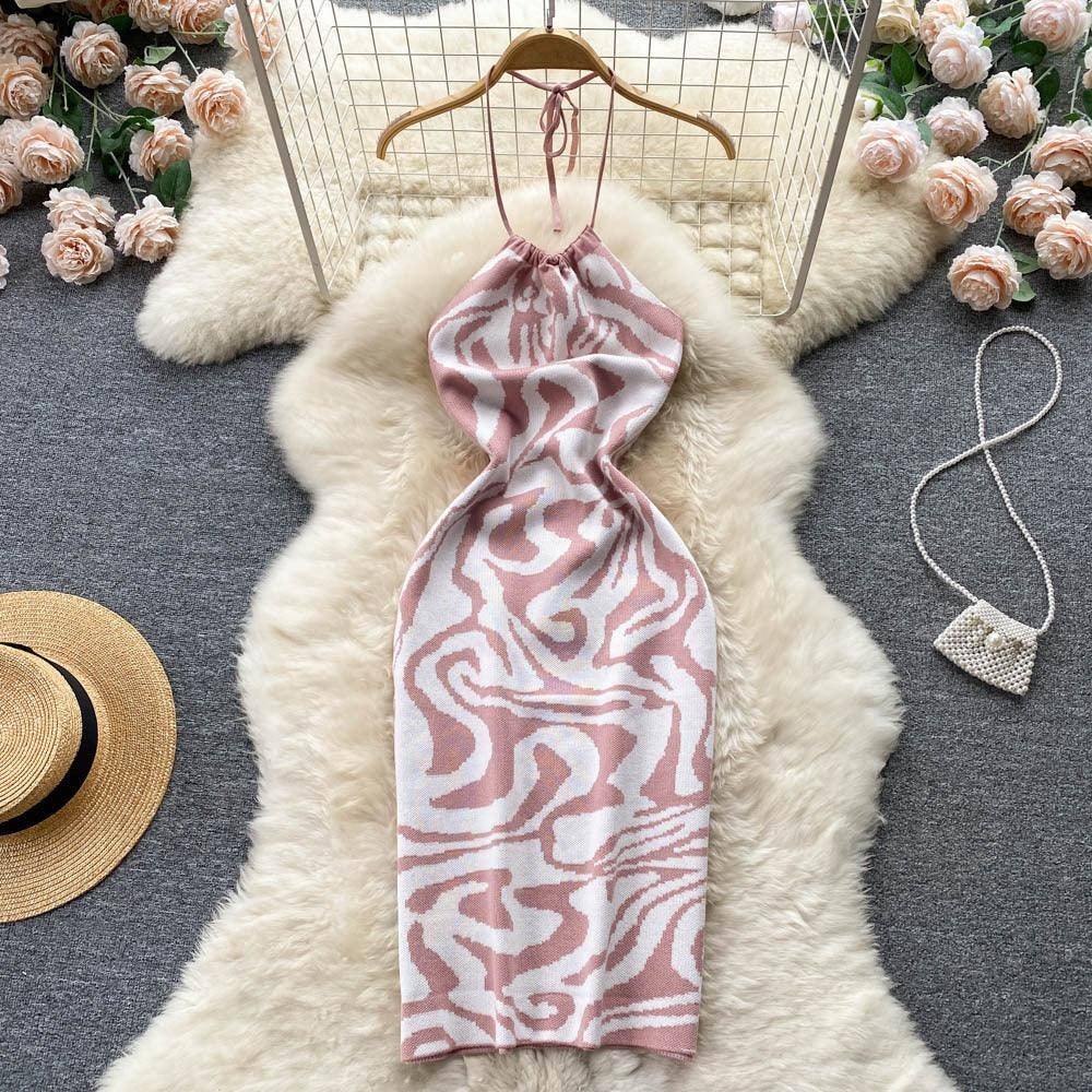 Sultry Backless Knitted Bodycon Dress for Vacation Season-7