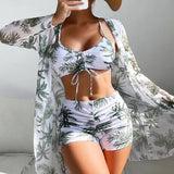 Summer Print Swimsuits Tankini Sets Female Swimwear Push Up-1