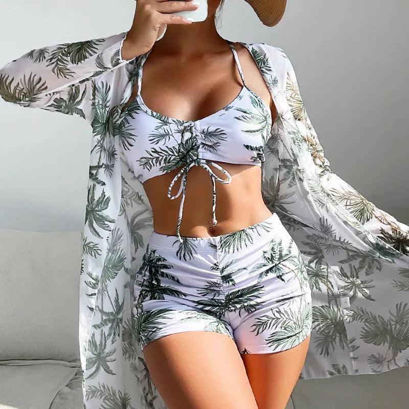 Summer Print Swimsuits Tankini Sets Female Swimwear Push Up-A23041303C-7