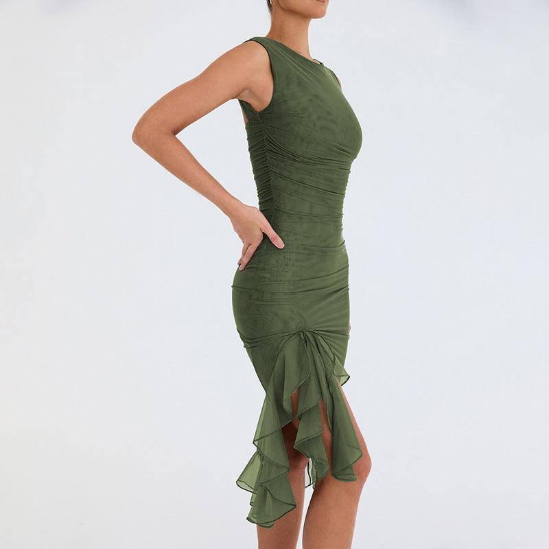 Summer Slim Skinny Sleeveless Dress For Women Fashion Party-8