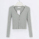 sweater cardigan women Slim sweaters-Grey-10