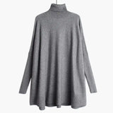 LOVEMI Sweaters 8092 grey Lovemi -  Women's soft waxy turtleneck solid color sweater