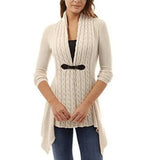 LOVEMI Sweaters Apricot / 4XL Lovemi -  Strap V-neck long sleeve fur collar twist cardigan