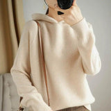 LOVEMI Sweaters Apricot / S Lovemi -  Wool Sweater Women's Hooded Pullover Long-sleeved Knitted