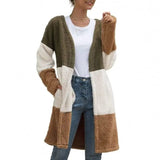 LOVEMI  Sweaters ArmyGreen / XL Lovemi -  Three Color Female Splicing Wool Cardigan Coat