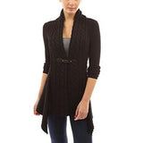 LOVEMI Sweaters Black / 4XL Lovemi -  Strap V-neck long sleeve fur collar twist cardigan