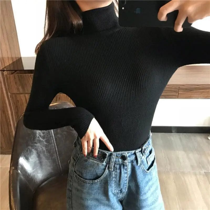 LOVEMI Sweaters Black Lovemi -  Women's turtleneck sweater