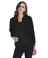 LOVEMI Sweaters Black / M Lovemi -  spring and summer new lace hook flower hollow blouse zipper