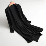 LOVEMI Sweaters Black / One size Lovemi -  Solid color extended knit cardigan