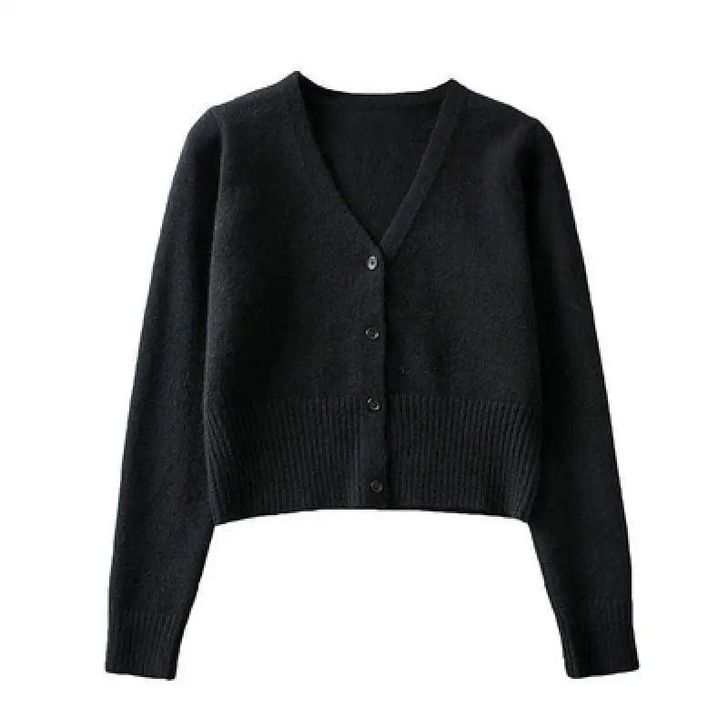 LOVEMI Sweaters Black / One size Lovemi -  Waist Cropped Sweater Coat Top