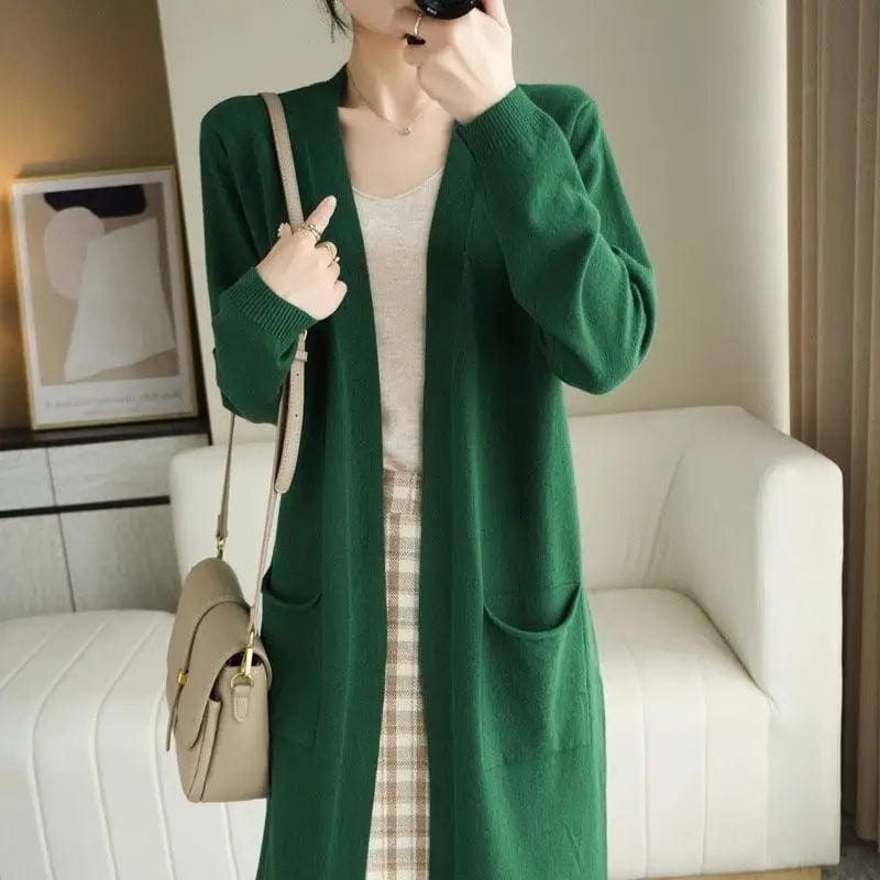 LOVEMI  Sweaters Blackish green / 2XL Lovemi -  No Buckle Lazy Wind Fashion Long Cardigan Knitted Coat Women