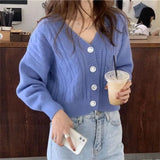 LOVEMI Sweaters Blue / One size Lovemi -  French Thread Sweater Cardigan New Autumn