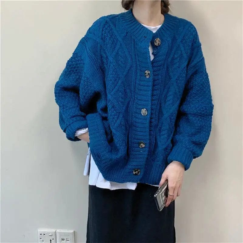 LOVEMI Sweaters Blue / One size Lovemi -  Women's Sweater Coat Fall Winter Loose Outside Wear Lazy
