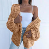 LOVEMI Sweaters Brown / L Lovemi -  Thick sweater cardigan
