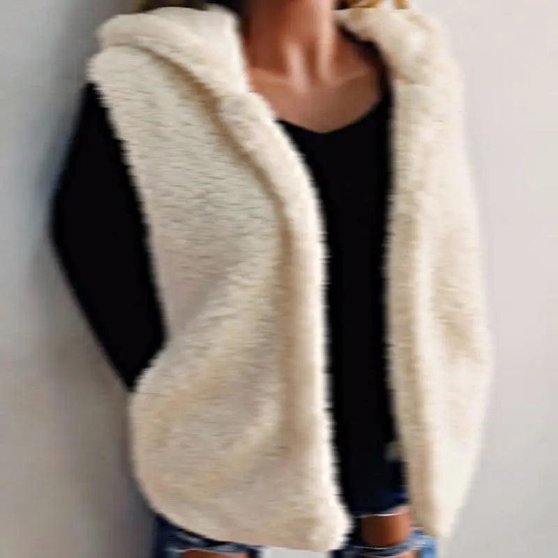 LOVEMI  Sweaters Creamywhite / L Lovemi -  Hat Throwing Vest, Fur Like, Versatile Plush Top