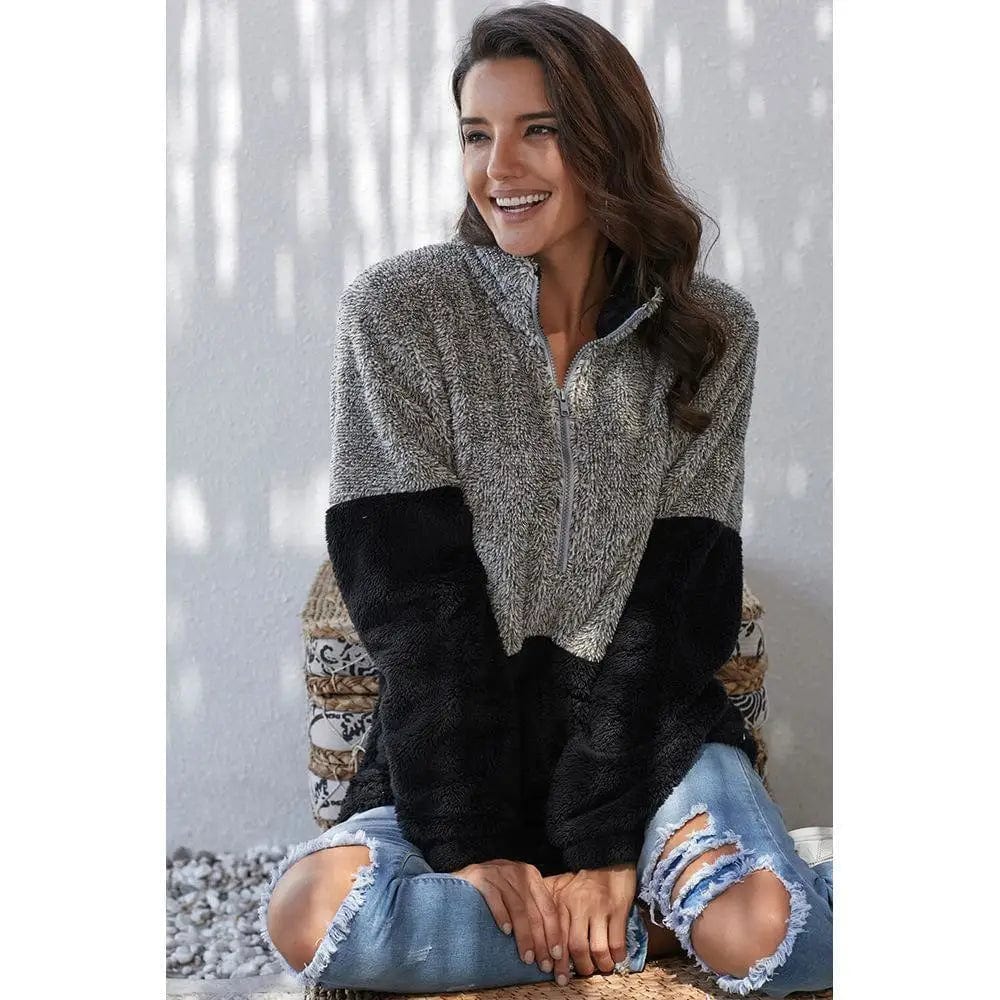 LOVEMI Sweaters Dark grey / 2XL Lovemi -  New contrast color thick plush wool pullover