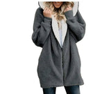 LOVEMI Sweaters Dark grey / S Lovemi -  Hooded zipper cardigan fur coat plush sweater
