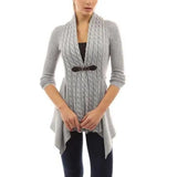 LOVEMI Sweaters Gray / 4XL Lovemi -  Strap V-neck long sleeve fur collar twist cardigan