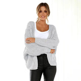 LOVEMI Sweaters gray / XL Lovemi -  Three-color loose bat sleeve loose cardigan sweater