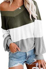 LOVEMI Sweaters Green / M Lovemi -  V-neck bat sleeve sweater