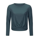 LOVEMI Sweaters Green / XS Lovemi -  Pleated hem yoga long sleeves