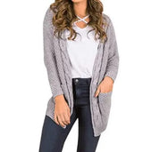 LOVEMI Sweaters Grey / 2XL Lovemi -  Long-sleeved cardigan in a long-sleeved cardigan