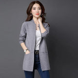 LOVEMI Sweaters Grey / One size Lovemi -  Knitted Women's Cardigan Was Thin Solid Color Sweater Coat