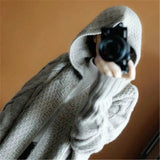LOVEMI Sweaters Grey / One size Lovemi -  Loose wool hoodie