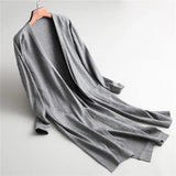 LOVEMI Sweaters Grey / One size Lovemi -  Solid color extended knit cardigan