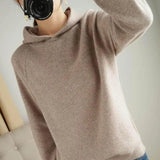 LOVEMI Sweaters Khaki / S Lovemi -  Wool Sweater Women's Hooded Pullover Long-sleeved Knitted