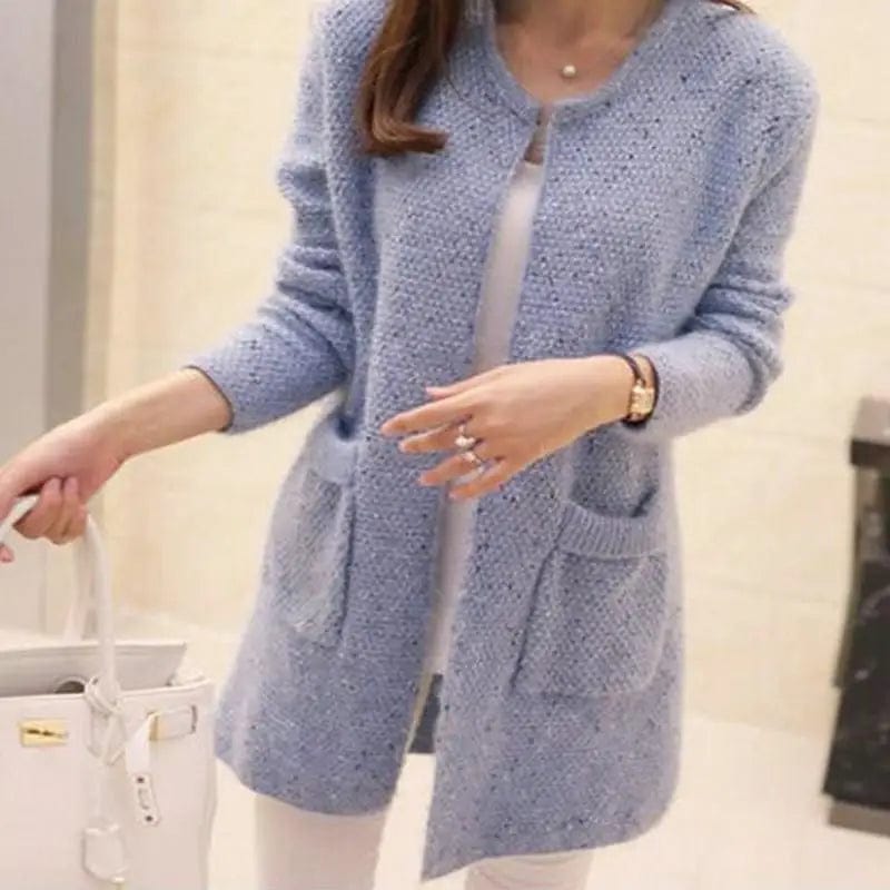 LOVEMI Sweaters Light blue / XL Lovemi -  Sweater knit cardigan
