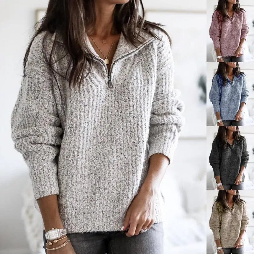 LOVEMI  Sweaters Lovemi -  Zip pullover long sleeve sweater sweater coat