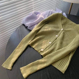 LOVEMI Sweaters Mustard green / L Lovemi -  Knitted cardigan coat