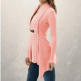 LOVEMI Sweaters Pink / 2XL Lovemi -  Strap V-neck long sleeve fur collar twist cardigan