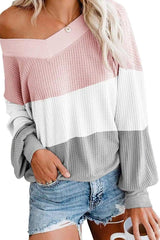 LOVEMI Sweaters Pink / 3XL Lovemi -  V-neck bat sleeve sweater