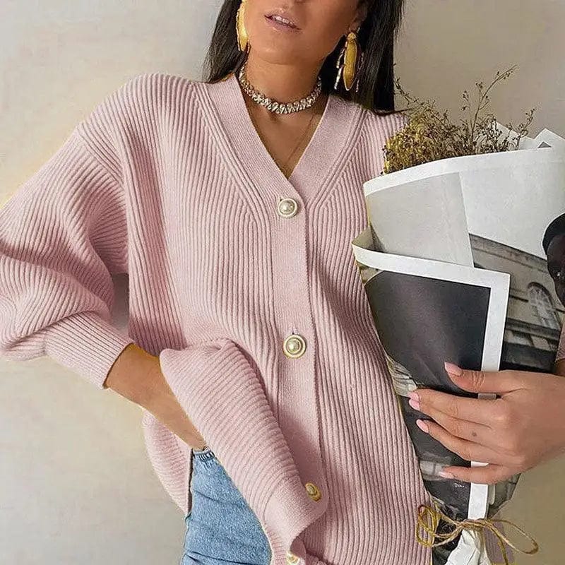 LOVEMI  Sweaters Pink / L Lovemi -  Simple atmosphere sweater coat