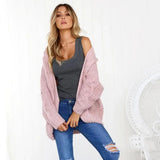 LOVEMI Sweaters Pink / L Lovemi -  Three-color loose bat sleeve loose cardigan sweater