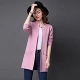 LOVEMI Sweaters Pink / One size Lovemi -  Knitted Women's Cardigan Was Thin Solid Color Sweater Coat