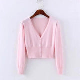 LOVEMI Sweaters Pink / One size Lovemi -  Waist Cropped Sweater Coat Top