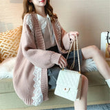 LOVEMI Sweaters Pink / One size Lovemi -  Women's Loose Coat Korean Is Very Fairy Lazy Style Knitted