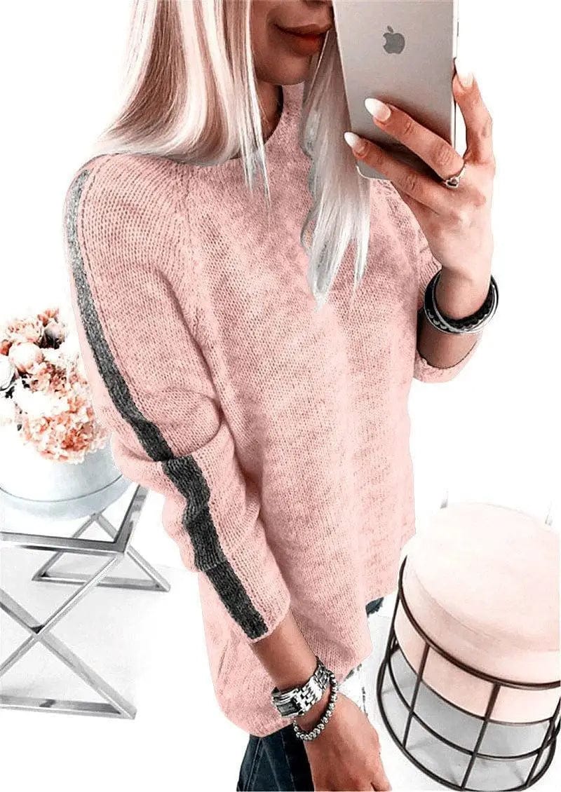 LOVEMI Sweaters Pink / S Lovemi -  Simple Women's Round Neck Pullover Sweater Sweater Women
