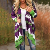 LOVEMI Sweaters Purple / 2XL Lovemi -  Geometric print plus size sweater