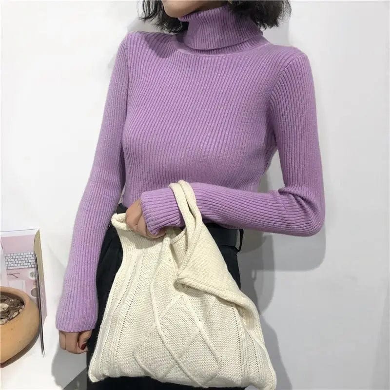 LOVEMI Sweaters Purple Lovemi -  Women's turtleneck sweater