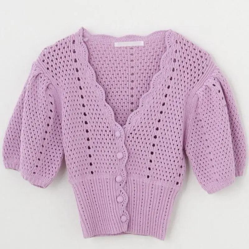 LOVEMI Sweaters Purple / One size Lovemi -  Western Style Hollow Chain Link Flower