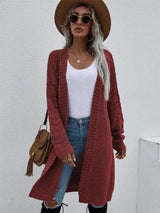 LOVEMI Sweaters Red / S Lovemi -  Long Cardigan Solid Color Women's Knitted Sweater