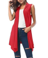 LOVEMI Sweaters Red / S Lovemi -  New Women's Sleeveless Draped Cardigan Cardigan Vest