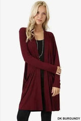 LOVEMI Sweaters Red / S Lovemi -  Simple Coat Long Sleeve Mid-length Cardigan Women's Clothing