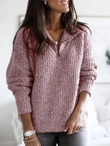 LOVEMI  Sweaters Red / XXL Lovemi -  Zip pullover long sleeve sweater sweater coat