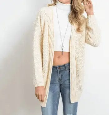 LOVEMI Sweaters Rice white / 3XL Lovemi -  Long-sleeved cardigan in a long-sleeved cardigan